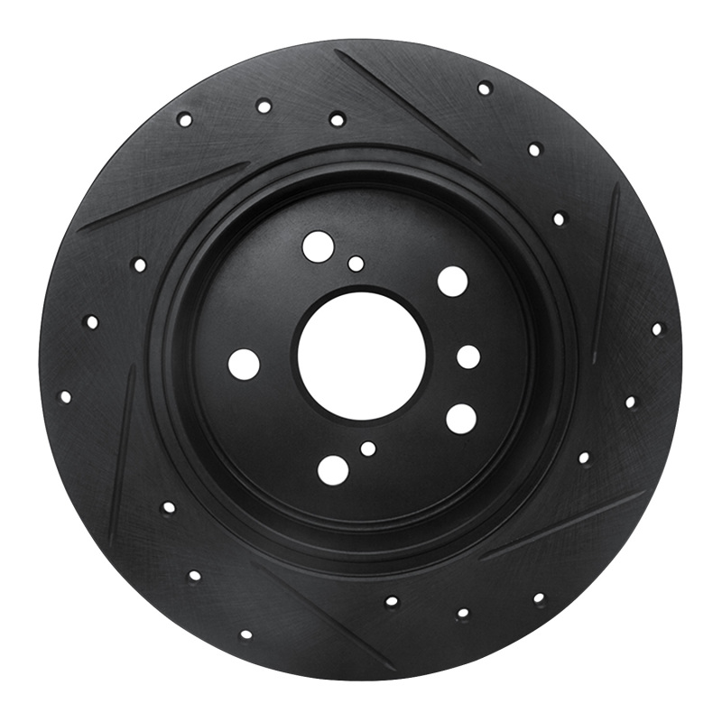 Lexus RX300 Brake Rotor (1) - Rear Left - R1 Concepts - Drilled & Slotted - Black - `99-`03